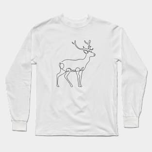 Deer Line Art Long Sleeve T-Shirt